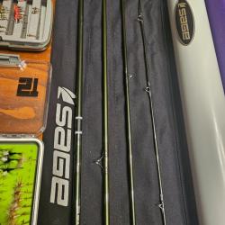 Vend ensemble sage 9 pied 6 plus moulinet sage shift 5/6 avec soie rio gold plus mouche nymphe