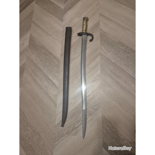 Ba�onnette fran�aise mod�le 1874 Gras + fourreau d'origine m�me numero
