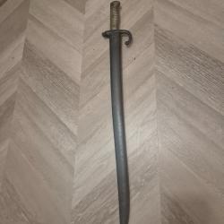Ba&iuml;onnette fran&ccedil;aise mod&egrave;le 1874 Gras + fourreau d'origine numero identique