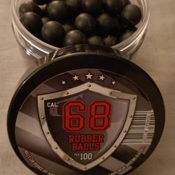 RUBBER Balls Cal .68 - Billes caoutchouc durci - Bo&icirc;te de 100