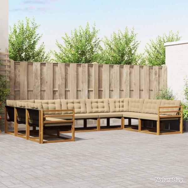 Ensemble de canap� de jardin 10 pcs Noir Poly rotin