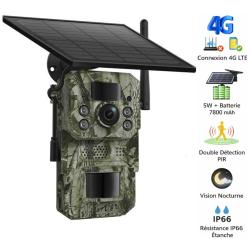 Cam&eacute;ra Chasse Trail 4G 4MP Solaire PIR Vision Nocturne Outdoor
