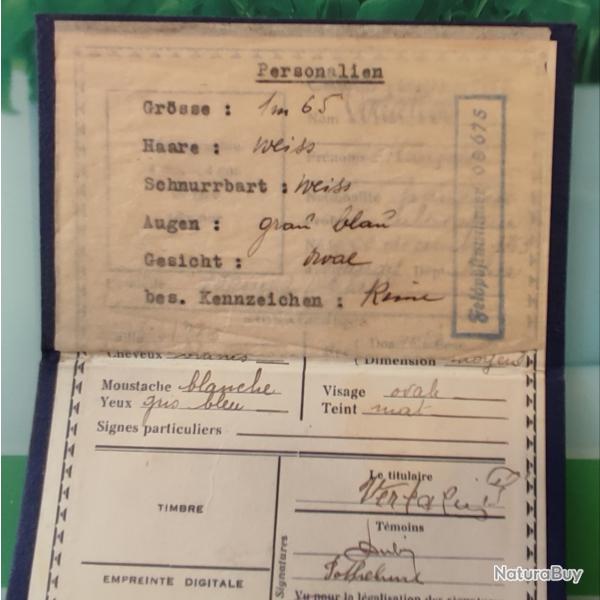 Papier fran�ais plus traductions autorit�s allemandes Cher WW2 D�marcation Baugy