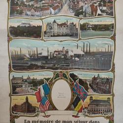 Affichette Souvenir Occupation arm&eacute;e fran&ccedil;aise Rhur Rh&eacute;nanie Allemagne de Weimar 1923 - 1925