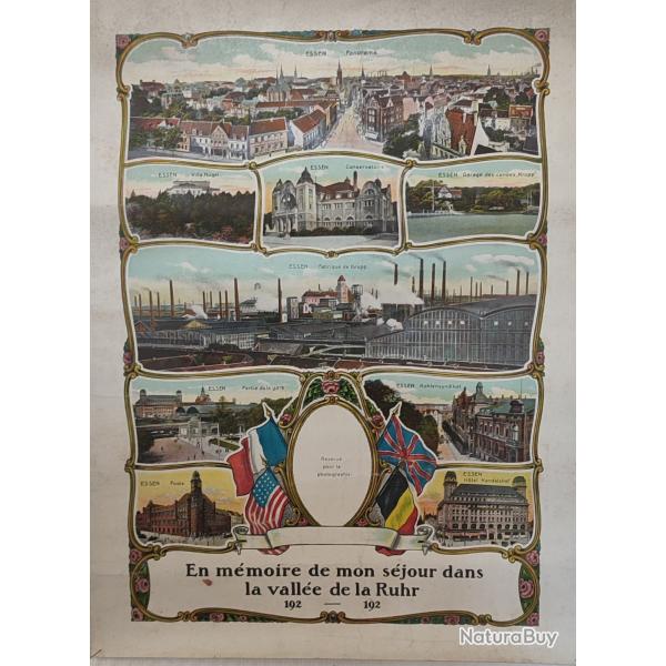 Affichette Souvenir Occupation arm�e fran�aise Rhur Rh�nanie Allemagne de Weimar 1923 - 1925