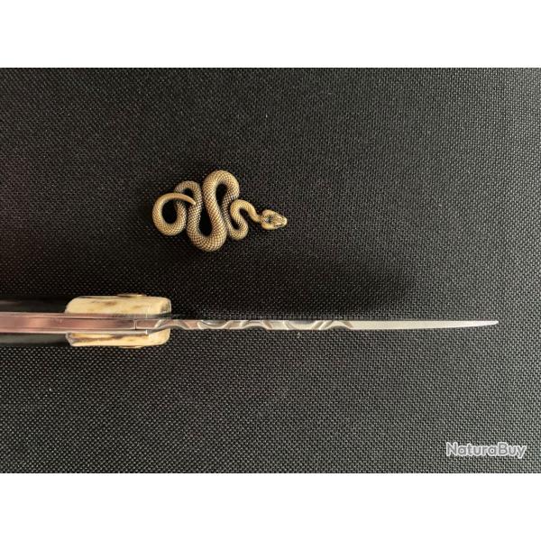 Couteau " Le mineur Lorrain " - Cerf / Corne Noire