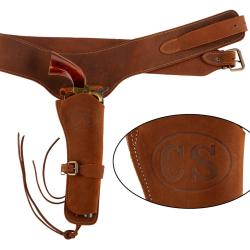 Ceinturon Confederation State - 110 cm - Marquage CS + holster.