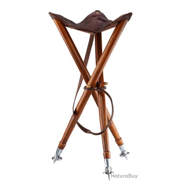 Trepied Luxe dessus cuir - base pieds alu - Hauteur : 85cm