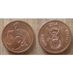 Afrique Du Sud 5 Cents 2004 South Africa Piece Oiseau Embleme