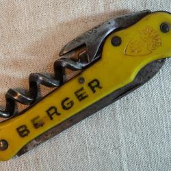 Tire bouchons Limonadier canif ancien Corkscrew BERGER ressort cass&eacute; - CAB25CNR007