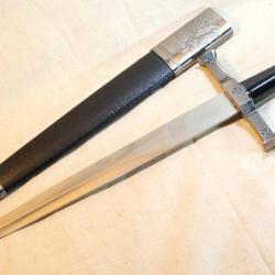 Dague m&eacute;di&eacute;vale avec fourreau - ref EBR24DGM002