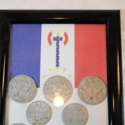 monnaies &Eacute;TAT FRAN&Ccedil;AIS dans cadre 1942 1943 1944 SDC22