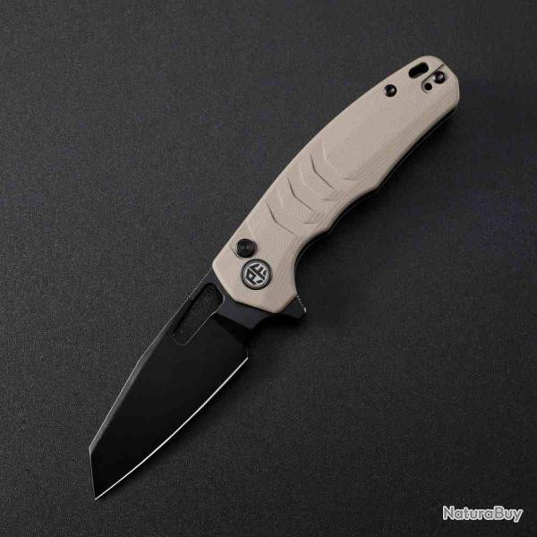Couteau Petrified Fish Trilobite Lame Reverse Tanto Acier 14C28N Black Manche G10 Khaki PKFE17KDW