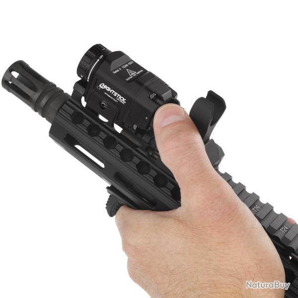 Lampe Pour Fusil, 1200 Lu, LED Blanche, Laser Vert, Avec 2 Cr123 - Noir