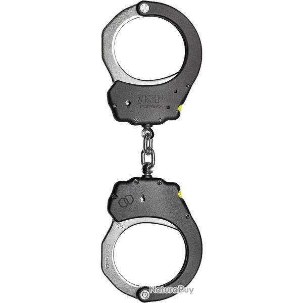 Menottes Ultra Plus Hinge Acier Noires 1 Pawl (Yellow, Tactical)