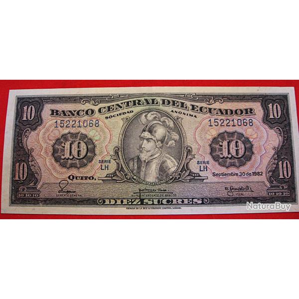 Equateur, billet de 10 sucres 1982 sup