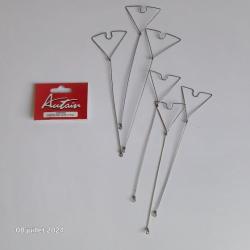 Clipot inox forme delta Autain. Se fixe et s'enl&egrave;ve &agrave; volont&eacute;. lot de 6 clipots.