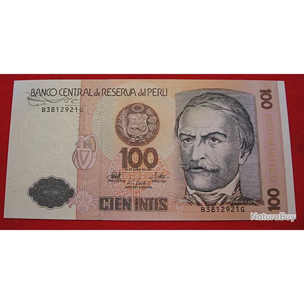 Perou, billet de 100 soles 1987 sup