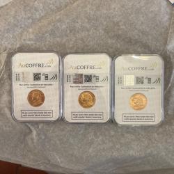 3 Pi&egrave;ces or 20 francs suisses vreneli