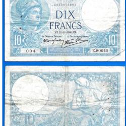 France 10 Francs 1940 Minerve Billet Franc Frs Frc Frcs