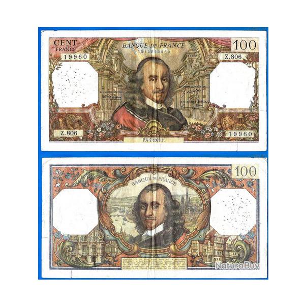 France 100 Francs 1974 Billet Corneille Franc