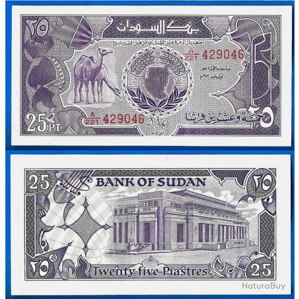 Soudan 25 Piastres 1987 Billet Animal Chameau Dromadaire