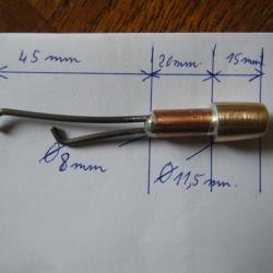 embout de canne fusil calibre 9 mm percussion annulaire avec son capuchon