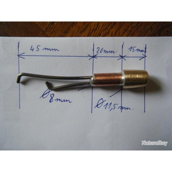 embout de canne fusil calibre 9 mm percussion annulaire avec son capuchon