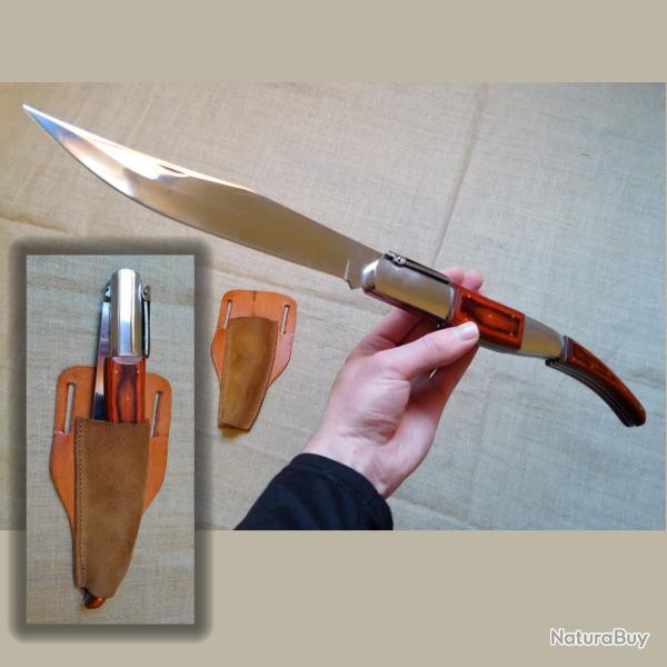 NAVAJA (Couteau pliant g�ant) Inox + �TUI EN CUIR