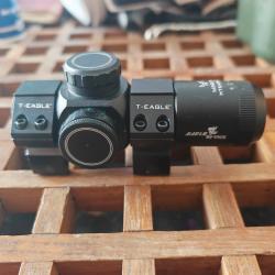 Viseur zoom x3 March optics avec ses anneaux picatinny