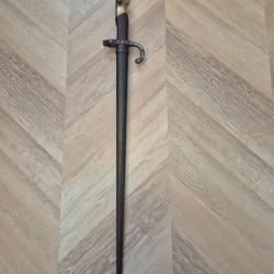 Ba&iuml;onnette fran&ccedil;aise mod&egrave;le 1874 Gras avec fourreauBa&iuml;onnette r&eacute;glementaire  m&ecirc;me num&eacute;ro