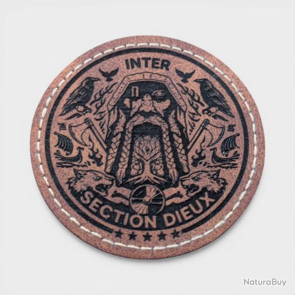Patch velcro cuir pu GIGN Section Dieux 6.5cm- odin r�interpr�tation nordique S2