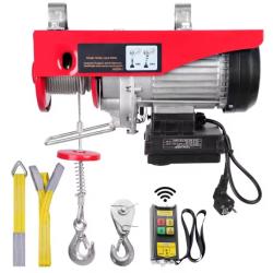Palan &eacute;lectrique sans fil 600kg avec treuil en fil d'acier &agrave; hauteur de levage de c&acirc;ble unique
