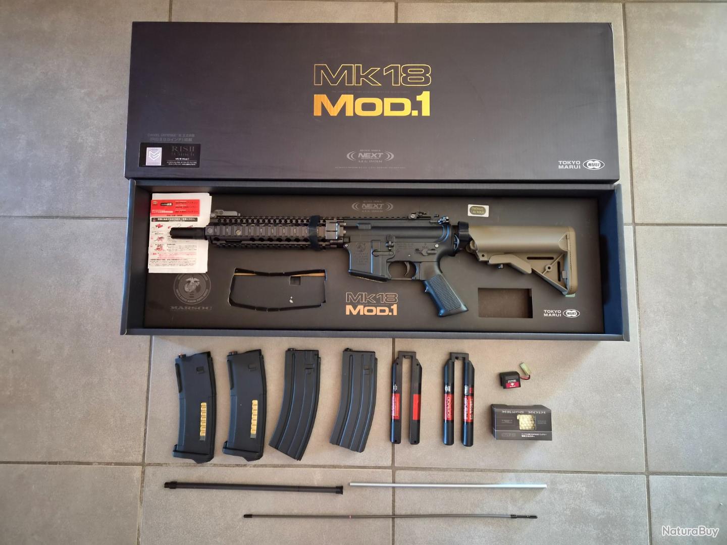 ™︎NEXT-GEN MK18 Réplique Airsoft MK18 MOD.1 Next Gen Tokyo Marui AEG neuf + 4