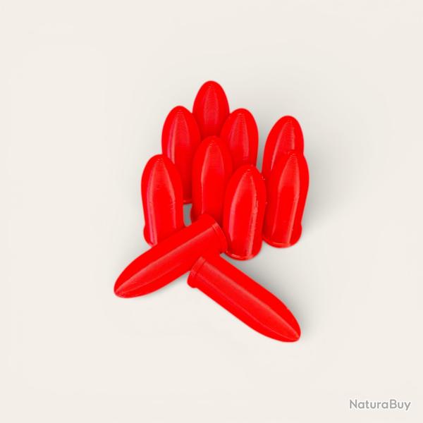 10 Cartouches Amortisseur / Manipulation Rouge en .380 PN (380 short / .380 court) - Made in France
