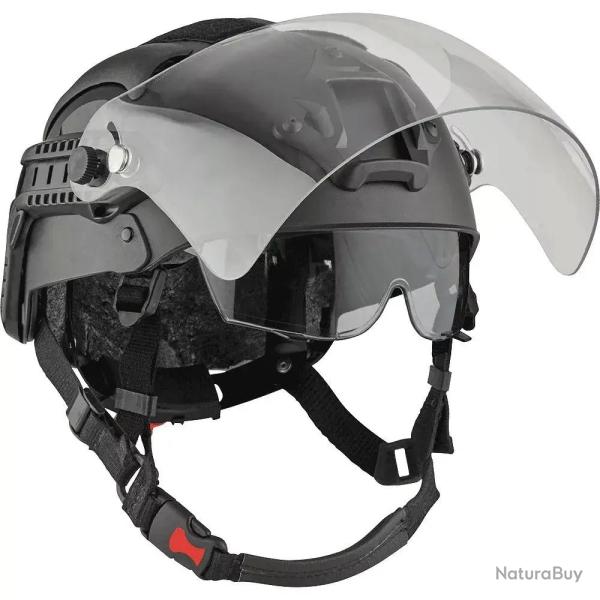 Casque Leger Antichoc Manta Mh4nv Multirole avec Visiere Integree -noir-m