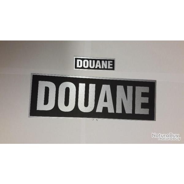 Logo Douanes Fond Noir Lettrage Gris (Non Reflechissant) 25 X 10Cm Sur Ve