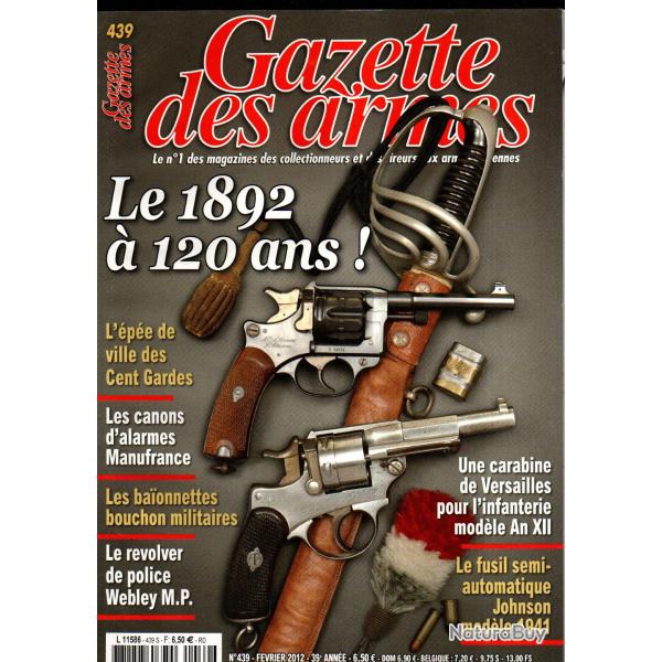 gazette des armes 439 canons d'alarme manufrance, 100 ans du 1892,