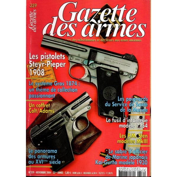 gazette des armes 359 sten MKIII part 4, steyr-pieper, syst�me gras 1874, poignards service de sant�