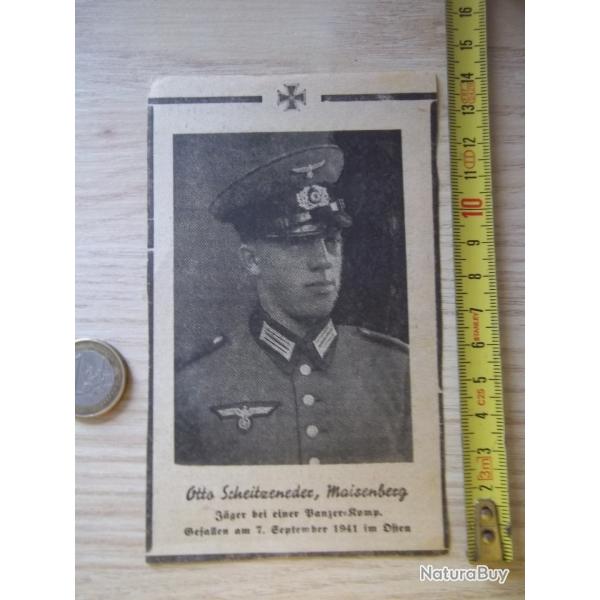 coupure presse soldat Allemand d�c�s 1941 document militaire
