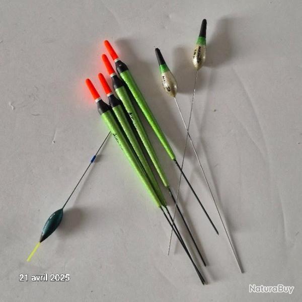 Lot de 7 flotteurs diff�rents  , Sensas pour la p�che aux coups