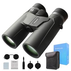 Jumelles 10x42 HD BAK4 Observation Oiseaux Randonn&eacute;e Camping Chasse Optique Haute Luminosit&eacute;  Noir