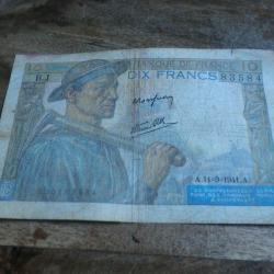 monnaie 10 francs  mineur  A.11.9. 1941.A