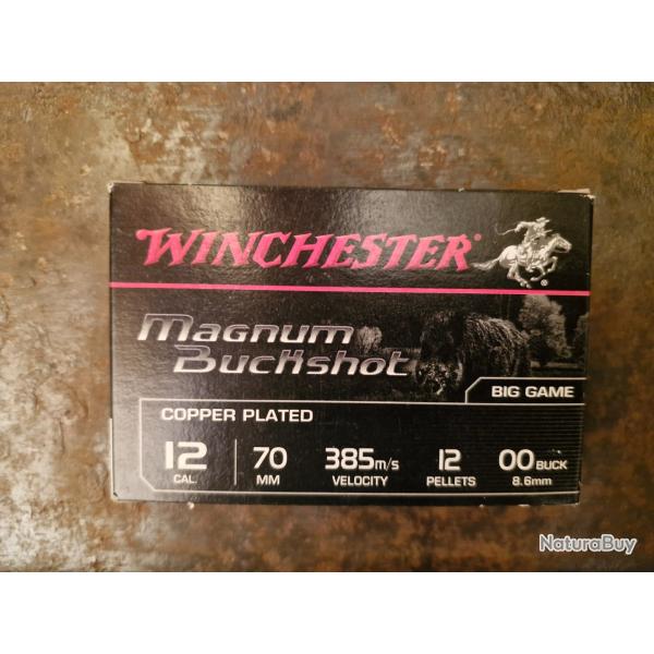 Chevrotine cuivr� 00 winchester 12/70 12 grains 6 boite de 5 cartouches