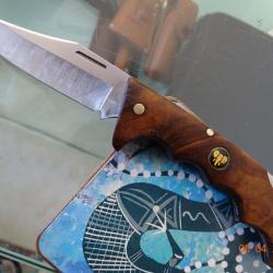 COUTEAU CHASSE MANCHE BOIS D'OLIVIER