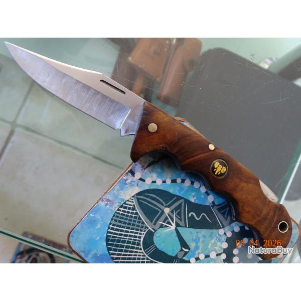 COUTEAU CHASSE MANCHE BOIS D'OLIVIER