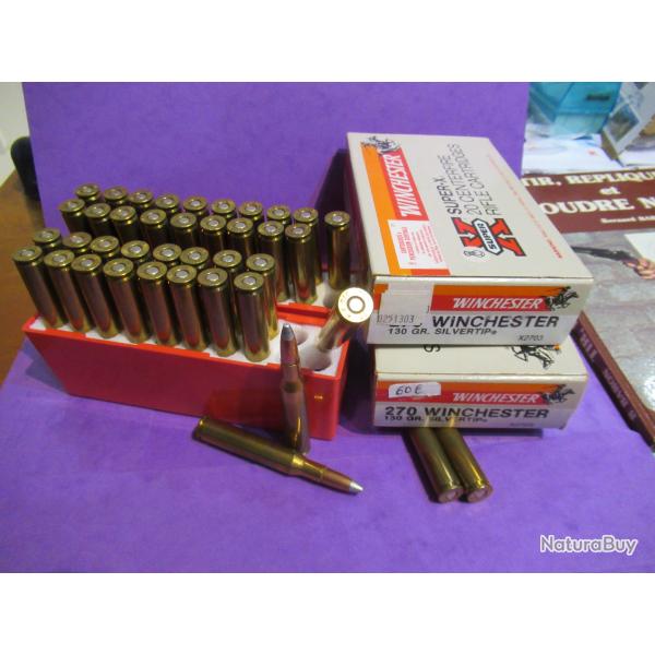 40 balles de 270 WINCHESTER SUPER X SIVER TIP 130 GR  X2703
