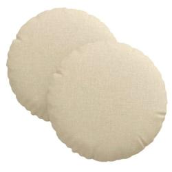 Coussins si&egrave;ge tissu cr&egrave;me &Oslash;30x13 cm confort moelleux lot 2