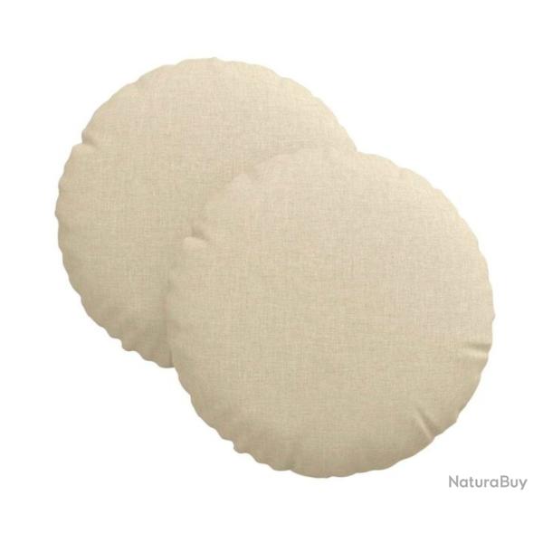 Coussins si�ge tissu cr�me �30x13 cm confort moelleux lot 2