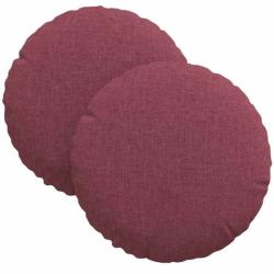 Coussins si&egrave;ge tissu Bordeaux &Oslash;30x13 cm confort moelleux lot 2